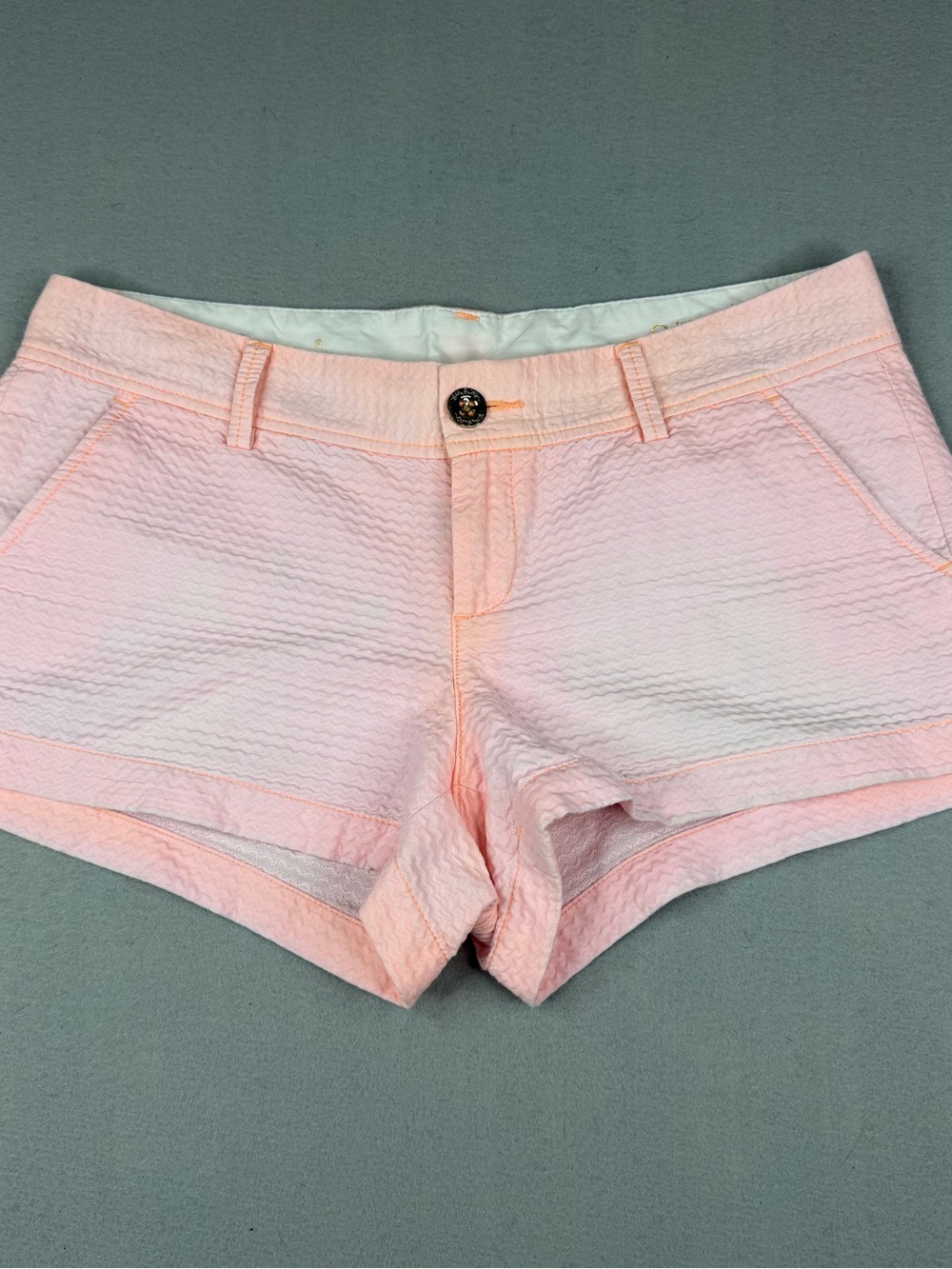 Lilly Pulitzer Walsh Shorts Pink Textured Seersucker Cotton Women’s 8